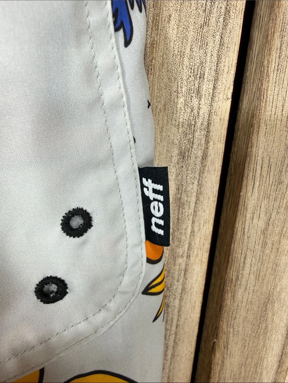 Neff Swim Trunks Men's White Tropical Print Mushroom Pockets Size M